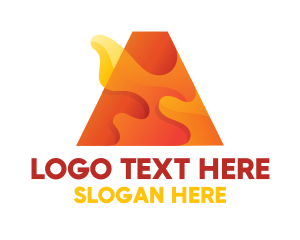 Orange Fire - Orange Letter A Flame logo design