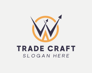 Trade - Trading Arrow Letter W logo design