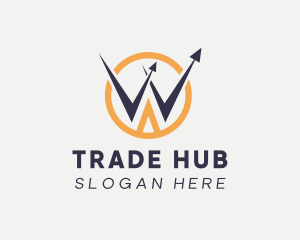 Trade - Trading Arrow Letter W logo design