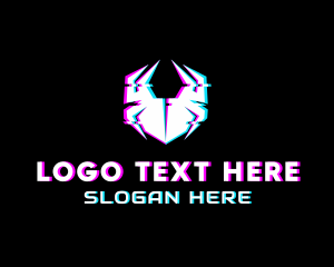 Bug - Spider Bug Glitch logo design