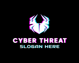 Malware - Spider Bug Glitch logo design