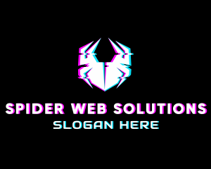 Spider Bug Glitch logo design