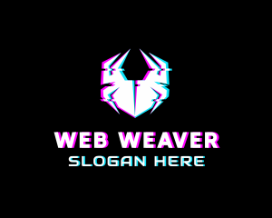 Spider - Spider Bug Glitch logo design