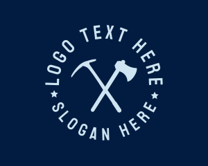 Logging - Hipster Axe Camp logo design