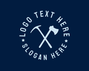 Logger - Hipster Axe Camp logo design
