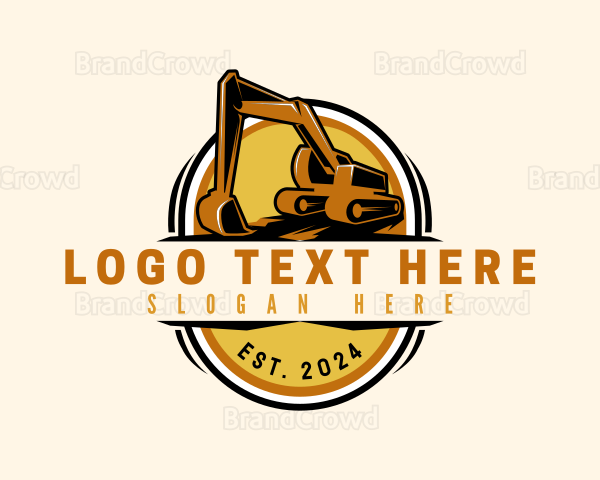 Excavator Digging Contractor Logo