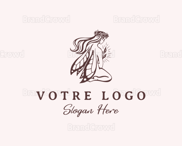 Beautiful Woman Fairy Logo