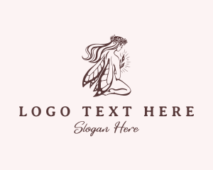 Self Care - Beautiful Woman Fairy logo design