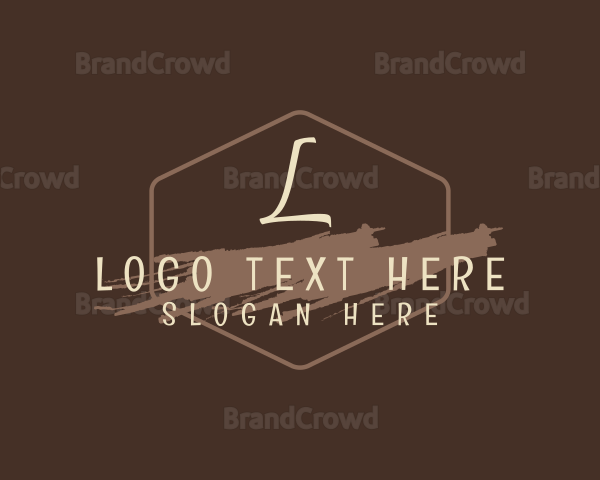 Hexagon Paintbrush Cosmetics Boutique Logo