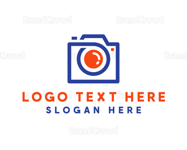 Blue Orange Camera Outline Logo