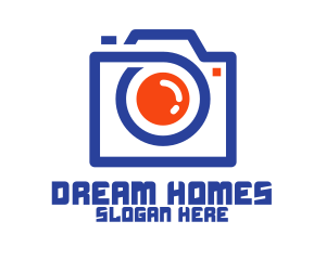 Blue Orange Camera Outline Logo