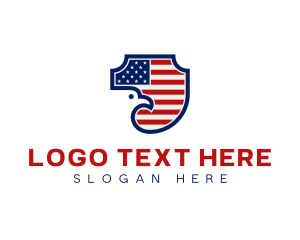 Bird - American Flag Eagle Shield logo design