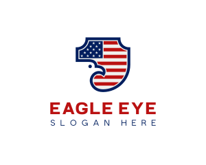 American Flag Eagle Shield logo design