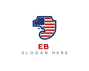 Veteran - American Flag Eagle Shield logo design