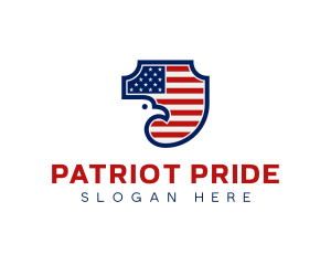 Stars And Stripes - American Flag Eagle Shield logo design