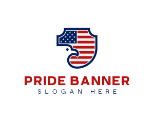 American Flag Eagle Shield logo design