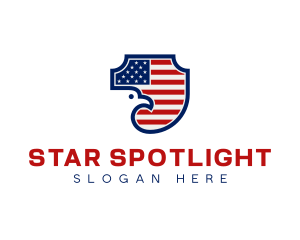 American Flag Eagle Shield logo design