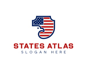 American Flag Eagle Shield logo design