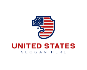 American Flag Eagle Shield logo design