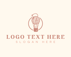 Cotton - Yarn Thread Hot Air Balloon logo design