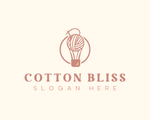 Yarn Thread Hot Air Balloon logo design