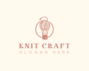 Yarn Thread Hot Air Balloon logo design