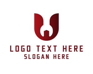 Toolbox - Wrench Mechanic Letter U logo design