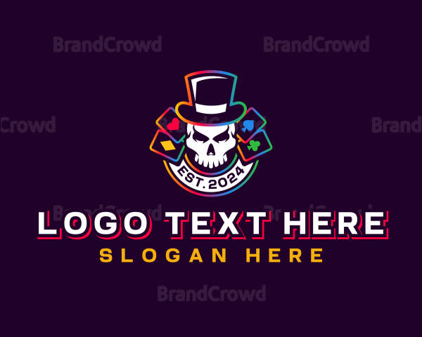 Casino Skull Hat Logo