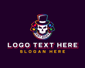 Skull - Casino Skull Hat logo design