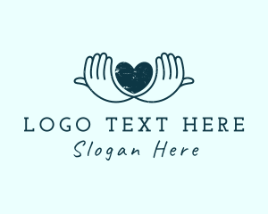 Social Welfare - Heart Advocate Hand logo design