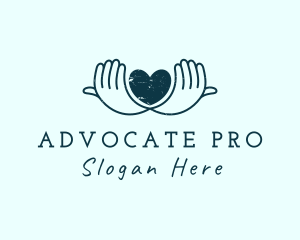 Advocate - Heart Advocate Hand logo design