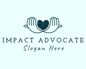 Advocate - Heart Advocate Hand logo design