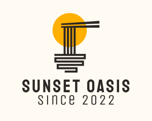 Sunset Noodle Restaurant logo design