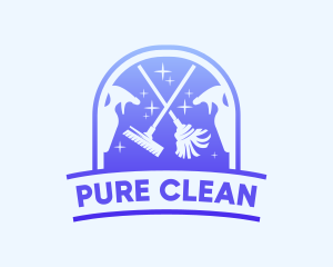 Cleaning Mop Sparkle logo design