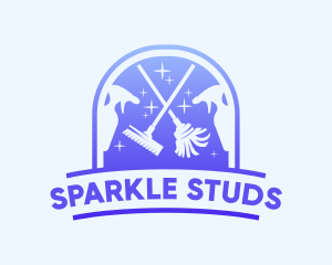 Cleaning Mop Sparkle logo design