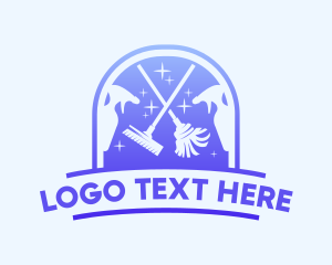 Shiny - Cleaning Mop Sparkle logo design
