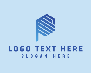 Geometric - Hexagon Tech Letter P logo design