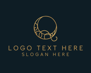 High End - Gold Decorative Letter Q logo design