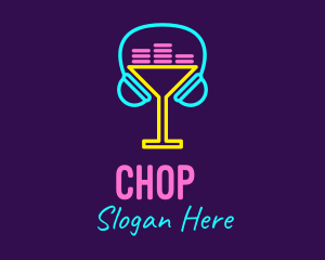 Neon Cocktail Headphones Logo