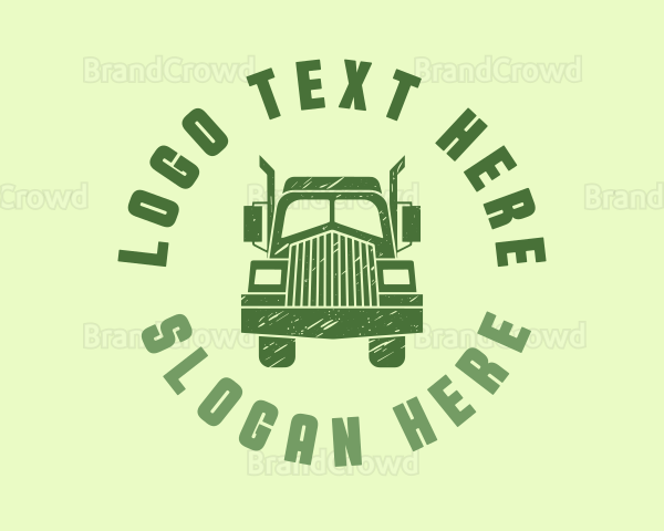 Green Transport Freight Truck Logo