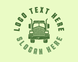 Vintage - Green Transport Freight Truck logo design