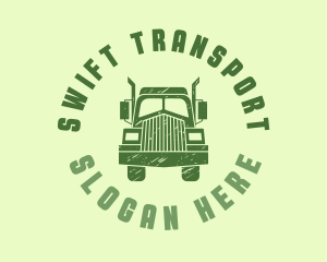 Green Transport Freight Truck logo design