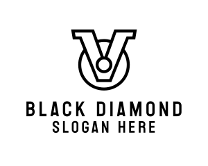 Black - Traditional Medal Outline logo design