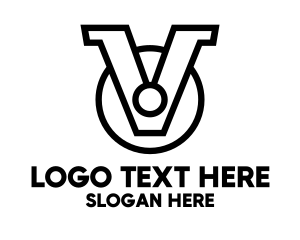 Letter V - Black V Medallion logo design