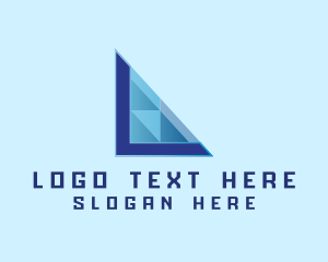Geometric - Triangle Mosaic Tile Letter L logo design