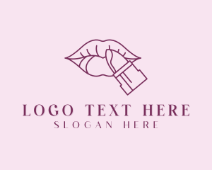 Compact Powder - Lipstick Cosmetics Beauty logo design