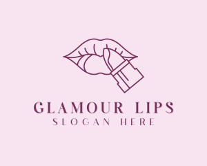 Lipstick Cosmetics Beauty logo design