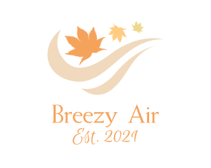Windy - Autumn Leaves Wind logo design
