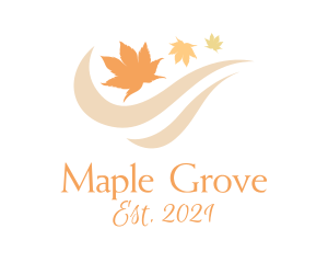Maple - Autumn Leaves Wind logo design