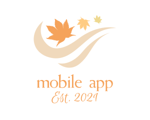 Fall Season - Autumn Leaves Wind logo design